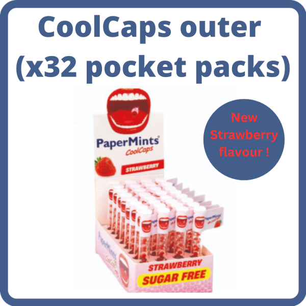Coolcaps Strawberry 32 tube outer Papermints
